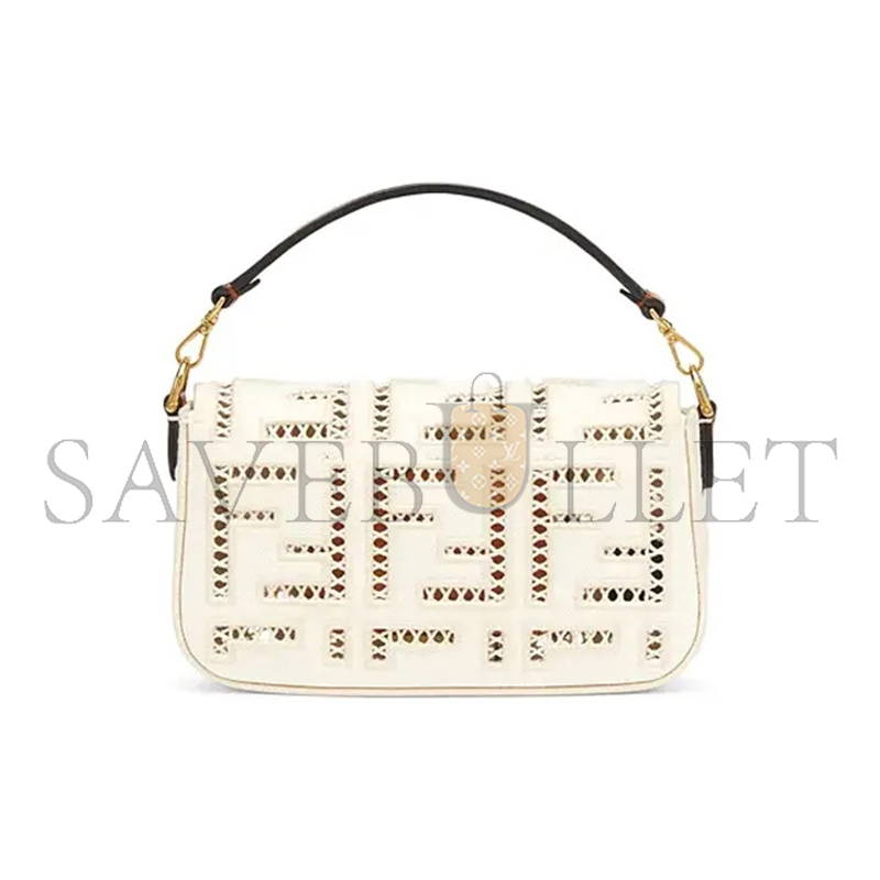 FENDI BAGUETTE FF HOLLOW EMBROIDERY MINI SHOULDER CROSSBODY BAG 8BS017AF2VF1DSV (21*10*5cm)